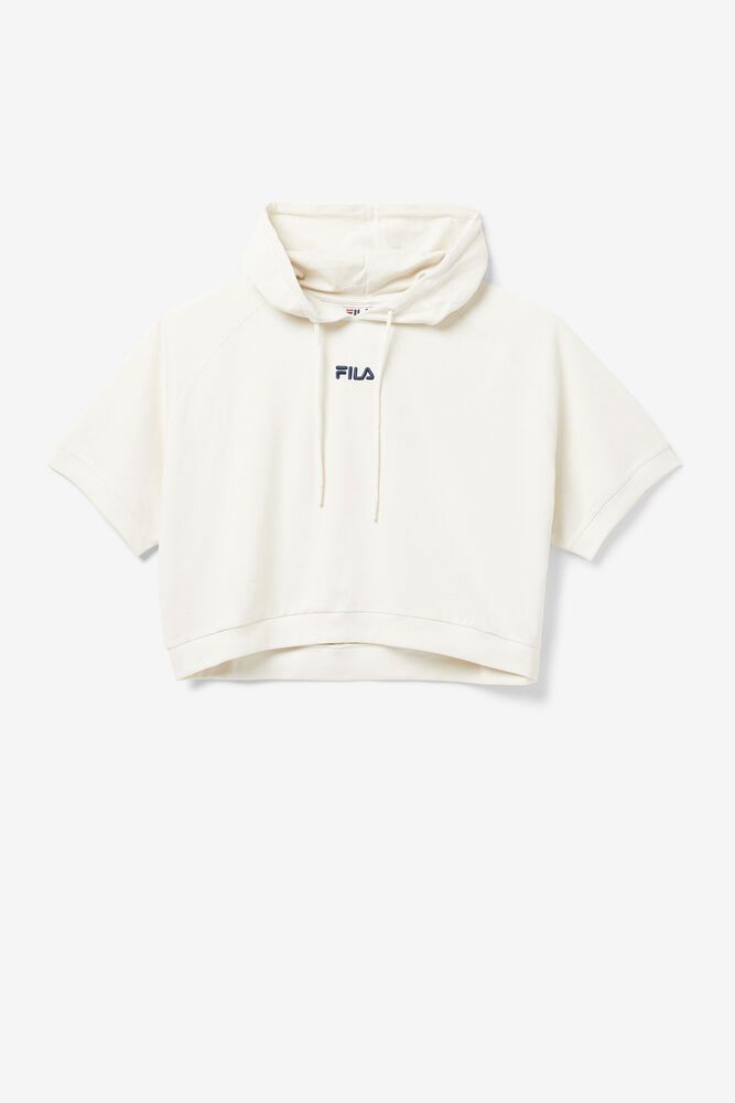 Fila Hoodie Genoveffa Short Sleeve Womens White - India GSD-413829